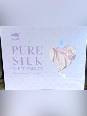 LitBear Pink Pure Mulberry Silk Sleep Bonnet